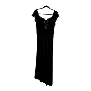 Nicole Miller Women’s Black Dress Gold Embroidery Beaded Embellishment Size 12